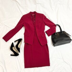 White House Black Market Berry Sheath Dress & Blazer Set / Dress Suit